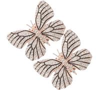 Lurrose Clips para Zapatos de Novia Hebilla de Gemas de Imitación, Adornos Decorativos para Tacones y Botas, Diseño Desmontable en Forma de Ala, Color Dorado y Negro, 1 Par, Adecuado