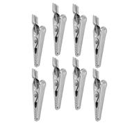 Lurrose Cocodrilo Eléctricas 304 Acero Inoxidable, Kit 8 Piezas Mini Pinza de Cocodrilo para Cables, Sujeción Segura para Pruebas Eléctricas y Cableado Temporal, Resistente Corrosión