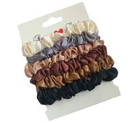 Lurrose Coleteros de Satén Pequeños Cabello, 12 Piezas Elásticos Retro para Niña, Suaves y Resistentes, Lazos Elásticos para Uso Diario y Control del Cabello