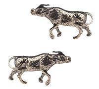 Lurrose Colgante de Latón Forma de Búfalo 2 Piezas Decoración de Escritorio y Accesorio para Bolso Diseño Retro Creativo y Compacto Adecuado para Decoración del Hogar y Obsequio