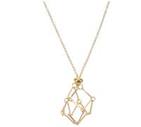 Lurrose Collar Colgante de Jaula de Cristal Metálica Dorada Soporte Ajustable para Piedras Naturales, Accesorio para Collar Diy, Cordón Tejido para Joyería Femenina