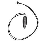 Lurrose Collar Colgante de Piedra Fósil de Amonita de Gran Tamaño, Diseño Realista y Piedra Natural Negra, Accesorio Versátil para Joyería y Decoración en Cualquier Ocasión