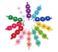 Lurrose Collar para Mascotas Ajustable 12 Piezas con Flores y Gemas de Imitación para Perros y Gatos Accesorio Decorativo para Fiestas Cumpleaños y Uso Diario