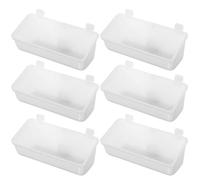 Lurrose Comedero Colgante para Mascotas 6 Piezas, Cuenco de Plástico Resistente y Extraíble, Antivuelco para Perros y Gatos, Soporte para Jaula, Tazón de Comida y Agua para Cachorros