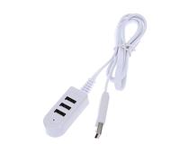 Lurrose Concentrador Multipuerto 3usb Cargador 3a, Extensor Línea 1,2 m para Escritorio, Portátil, Compacto Multifuncional Blanco