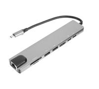 Lurrose Concentrador USB 3.0 de Aleación de Aluminio Disipación de Calor y Resistencia a Golpes, Base Múltiple de Puertos para PC y Portátil 4k 30hz