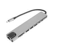 Lurrose Concentrador USB 3.0 para Portátil y Pc, Compacto y Portátil, Expansión Múltiple de Puertos USB, Adaptable para Teclado, Ratón y Cámara, Color Negro Elegante