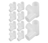 Lurrose Conectores de Unión para Barra de Armario de Plástico 3 Vías 22 Mm 10 Piezas para Zapatero y Perchero Organizador en Dormitorio
