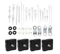 Lurrose Conjunto de 4 Juegos de Clock Mechanism de Plástico Silencioso y Buen Rendimiento para Relojes de Pared, Kit DIY Elegante y Simple para Reparación y Manualidades