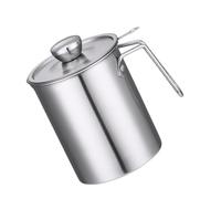 Lurrose Contenedor de Grasa de Acero Inoxidable 304, Filtro de Aceite 1.5l Pequeño sin Base, Olla Coladora Malla Fina para Filtración y Almacenamiento en Cocina
