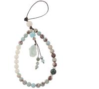 Lurrose Cordón Corto para Teléfono Celular de Piedra Agalmatolita y Bodhi Verde, Correa Ligera y Resistente Adecuado para Accesorios Hechos a Mano y Obsequio para Familiares y Amigos