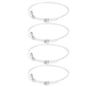 Lurrose Cordones de zapatos de tacón alto 4 pares TPU transparentes con hebilla antideslizante para señoras, para evitar que el zapato se suelte en el baile