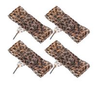 Lurrose Cordones Elásticos para Zapatos Estampado de Leopardo, Diseño Ancho de 4 Cm, Poliéster Resistente, 2 Pares para Eventos Formales y Salidas Casuales