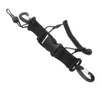 Lurrose Correa de Resorte Negra para Cámara de Buceo 140 Cm, Pulsera Antipérdida Resistente Gancho Seguro, Cordón Extensible para Fotografía Acuática y Uso en Submarinismo