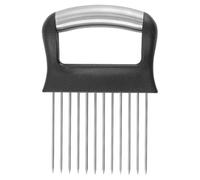 Lurrose Cortador Multifuncional de Acero Inoxidable para Cebolla y Verduras Aguja para Soporte Ergonómico para Proteger Dedos Utensilio Práctico para Cocina y Frutas