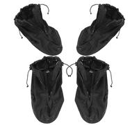 Lurrose Cubiertas y Resistentes Antideslizantes Impermeables Cremallera de Plástico Reutilizables 2 Pares Negro para Zapatos Deportivos para Ciclismo y Lluvia