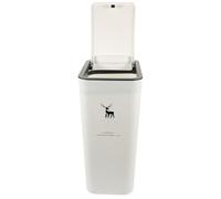 Lurrose Cubo de Basura Cocina Blanco de 10l con Tapa Diseño Seguro y Antiolor, Bote Estrecho de Pp Adecuado para Oficina y Espacios Pequeños