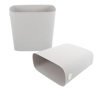 Lurrose Cubo de Basura Delgado 8 Litros de Plástico Gris Tapa, Pack de 2 Unidades Multiusos para Baño, Cocina, Dormitorio y Oficina, Papelera Fácil de Limpiar y Reutilizable