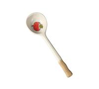 Lurrose Cuchara de Sopa de Cerámica Pequeña Estilo Japonés, Color Claro, Cucharas para Postre y Avena, Adecuado para Servir Gachas y Té en Cocina Doméstica, Set Individual