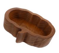 Lurrose Cuenco de Madera Forma de Calabaza, Frutero Práctico para Servir Postres y Frutas, Tabla de Madera Color Marrón Oscuro Adecuado para Cocina y Reuniones Familiares