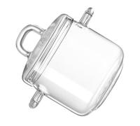 Lurrose Cuenco de Vidrio con Tapa y Doble Asa 700 Ml para Ensalada de Postre y Sopa Resistente al Calor para Cocina y Hogar, Frutero Práctico Apto Microondas y Horno