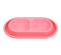 Lurrose Cuenco Doble para Gatos y Perros Diseño, Material PP Resistente y Borde Foso para Agua, Adecuado para Nutrir Mascotas Pequeñas y Medianas