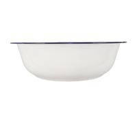 Lurrose Cuenco vintage esmaltado blanco para remojar pies y lavar la cara, lavabo retro multifunción de 32 cm para baño y cocina
