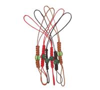 Lurrose Cuerdas para Tapa de Tetera 6 Piezas Poliéster Cuentas de Jade Correa Sujeción para Teteras Porcelana Hierro Fundido y Arcilla Accesorio Ceremonia Té Gongfu Hogar Cocina