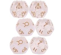 Lurrose Dados de Tarot de 12 Caras de Resina 20 Mm, Accesorios de Adivinación y Juego de Mesa, Set de 2 Piezas Números y Constelaciones para Fiesta y Entretenimiento