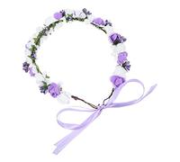 Lurrose De Niño De Dama De Honor Cabeza De Margarita Tocado De Flores De Fiesta De Guirnalda Floral Guirnalda De Diadema Floral Púrpura Boda Espuma De Polietileno Playa Mujer Flor