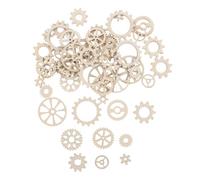 Lurrose de Ruedas de Madera Material Beige para Manualidades 100 Piezas sin Terminar para Decorar y Pintar, Adecuado para Scrapbooking y Actividades Familiares