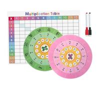 Lurrose de Tablas de Multiplicar Reutilizable para Herramienta de Matemáticas con Discos y Marcadores para Aulas y Aprendizaje