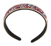 Lurrose Diadema Ancha de Cristal con Rhinestones para Mujer y Niña Banda para Pelo de Fiesta y Uso Diario Accesorio Elegante y Brillante para Cabello Rizado Color Color Aleatorio