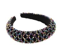 Lurrose Diadema Ancha Pedrería Brillante y Diseño Cómodo para Mujer, Banda Cabello Segura Adecuado para Fiestas y Viajes
