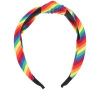 Lurrose Diadema Anudada de Tela Estampado Arcoíris Vibrante para Mujer, Diadema Ancha y Cómoda, Accesorio Colorido para Cabello, Adecuado para Uso Diario y Eventos de Moda