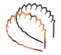 Lurrose Diadema Cabello Dientes Antideslizantes, 2 Piezas (negro Brillante y Carey), Banda Ondulada para Mujer, Accesorio Versátil para Uso Diario y Fiestas, Diseño Plástico Resistente