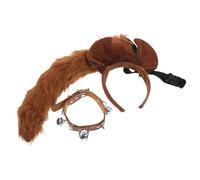 Lurrose Diadema con Orejas de Caballo de Peluche, Conjunto de Accesorios para Disfraz Animal, Cosplay de Fiesta y Carnaval, Tocado Cómodo y Ajustable para Disfraces Infantiles