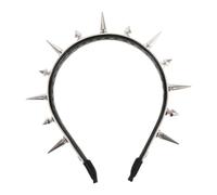 Lurrose Diadema con pinchos - Tocado decorativo con remaches - Diadema punk con remaches, accesorio para el cabello con pinchos para fiestas, cosplay y atuendos góticos para mujeres - Tocado para