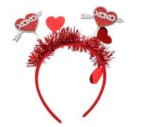 Lurrose Diadema de Corazón Roja para San Valentín con Lentejuelas Accesorio Unisex para Fiesta y Boda Tocado Duradero para Mujeres y Hombres Regalo Romántico