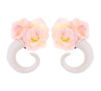Lurrose Diadema de Cuernos Rosas de Algodón y Lino, Cómoda y Fácil de Poner para Fiestas y Halloween, Accesorio Elegante para Mujer