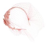 Lurrose Diadema de Encaje Rosa Velo de Malla para Boda y Iglesia, Tocado Elegante y Cómodo que No Daña el Cabello, Accesorio Chic para Mujeres en Fiestas