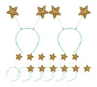 Lurrose Diadema de Estrellas Lentejuelas Amarilla para Niñas y Mujeres, 8 Piezas, Aro Pelo Único de Espuma y Plástico para Ocasiones Obsequios