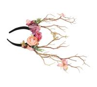 Lurrose Diadema de Flores Artificiales Ramas Decorativas, Ligera y Cómoda, Adecuado para Disfraces y Accesorios para Fotografía