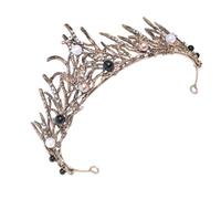 Lurrose Diadema de Perlas Barroca Negra para Novia, Tocado de Boda Elegante y Lujoso, Adorno Decorativo para Cumpleaños y Evento, Accesorio para Mujer, Diseño Vintage