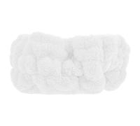 Lurrose Diadema de Spa para Mujer de Vellón Coral Blanco, Banda Elástica para Maquillaje y Lavado Facial que Mantiene el Cabello Recogido y Protege la Línea del Cabello