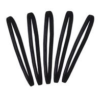 Lurrose Diadema Deportiva Elástica para Yoga, 5 Piezas, Antideslizante y Absorbente de Sudor, Tela Negra, para Mujer y Hombre