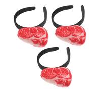 Lurrose Diadema Divertida de Comida 3 Piezas Imitación Realista de Carne para Disfraz de Halloween y Fiestas, Accesorios Ligeros y Cómodos para Mujer, Tocado Divertido para Fotos y
