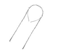Lurrose Diadema Elegante Gemas de Imitación y Borlas de Aleación de Zinc para Ocasiones Obsequios, Accesorios Cabello Plata Diseño Delicado