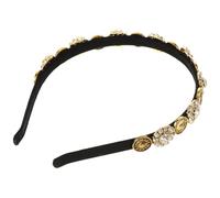 Lurrose Diadema Gemas de Imitación Vintage para Mujer, Banda de Cabello Ligera de Aleación en Color Claro, Elegante y Delicada para Banquetes