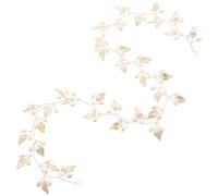 Lurrose Diadema Larga de Aleación Hojas Doradas para Bodas y Ocasiones Obsequios, Accesorios Cabello de Novia para Mujeres y Niñas